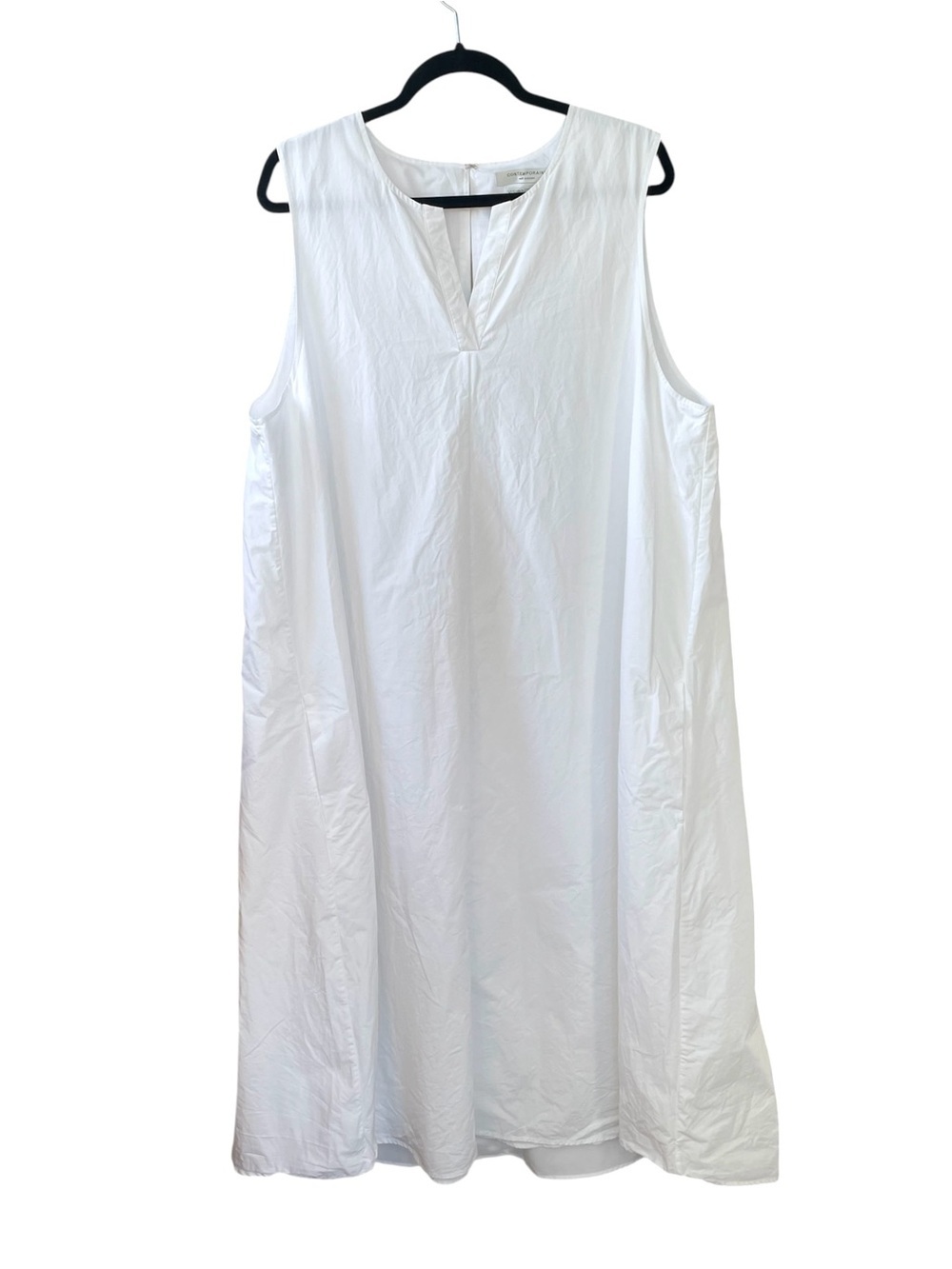 CONTEMPORAINE Simons White Organic Cotton Sleeveless Maxi Dress XXL